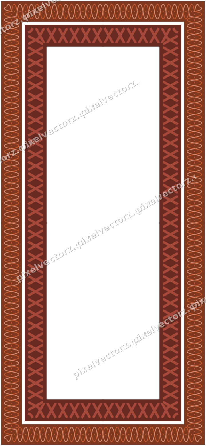 Decorative picture frame border in orange and amber with arabesque