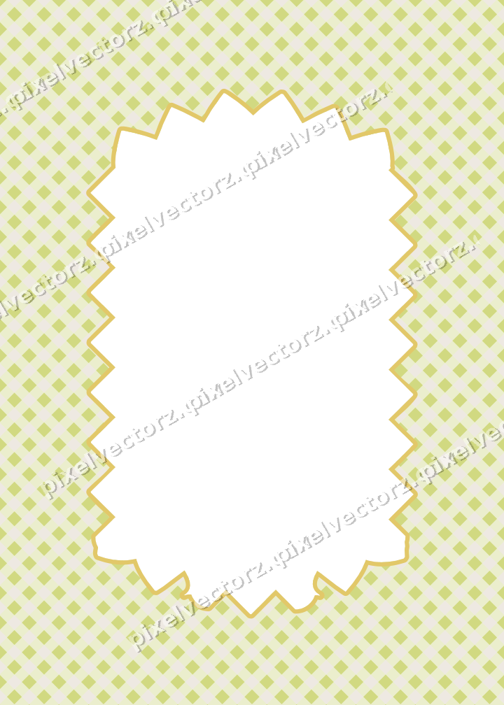 Decorative patterned mat frame in lime and yellow with gingham check