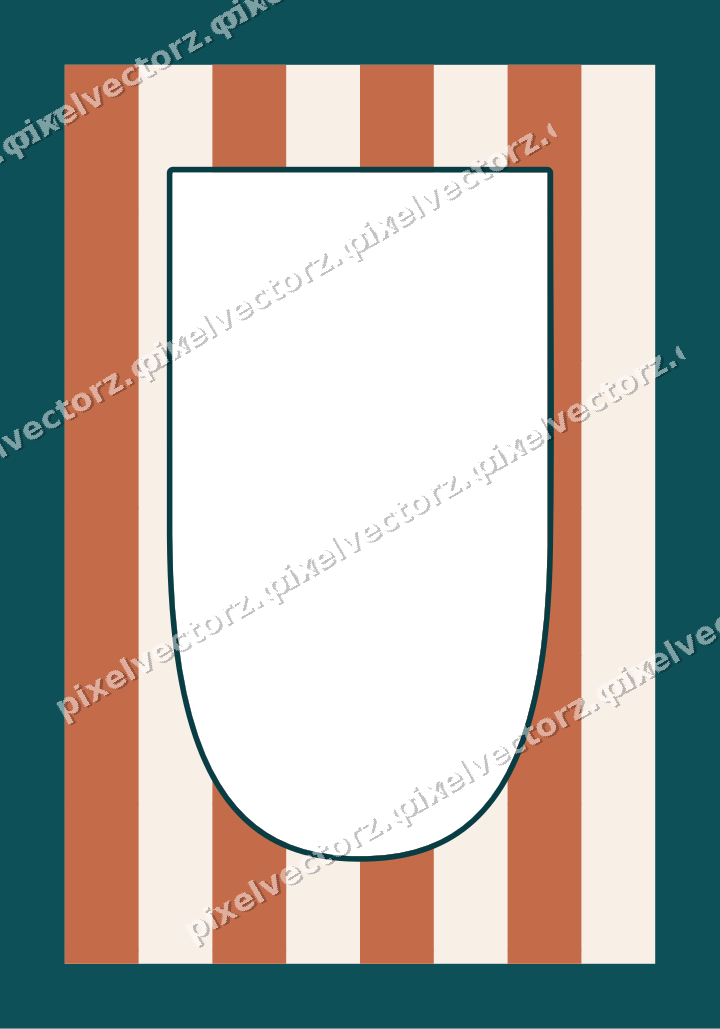 Decorative patterned mat frame in dark teal with vertical stripes