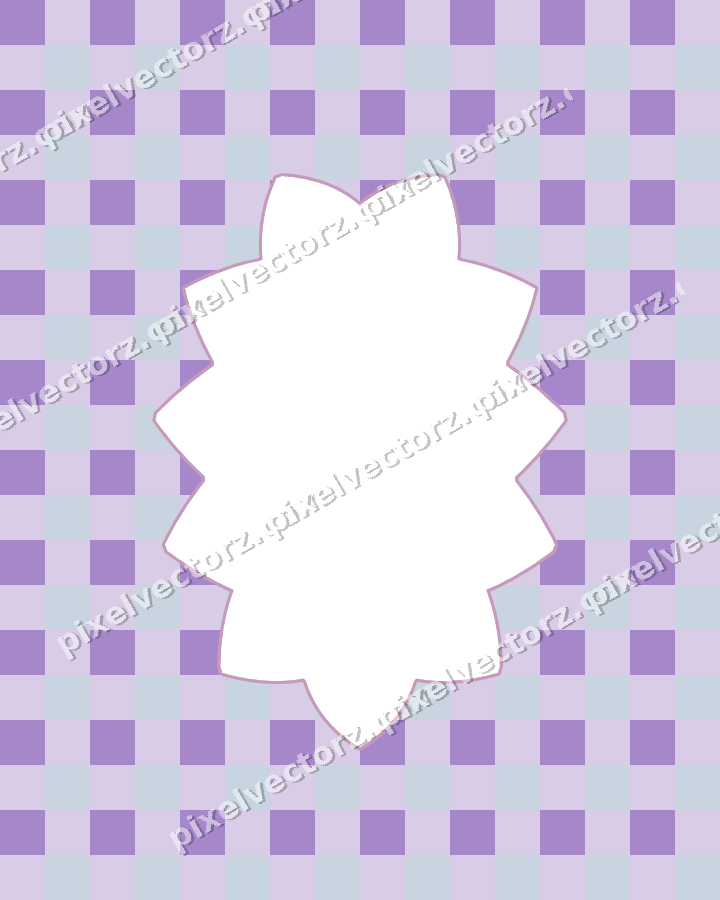 Decorative patterned mat frame in purple and blue with gingham check