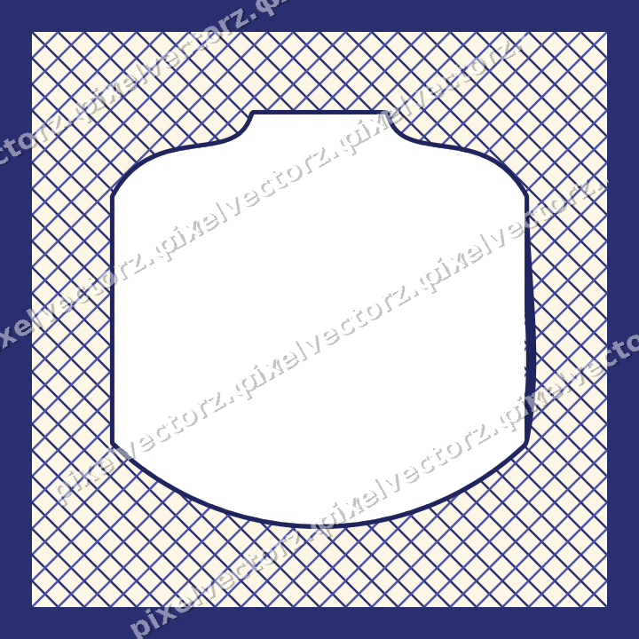 Decorative patterned mat frame in dark blue with diagonal lattice