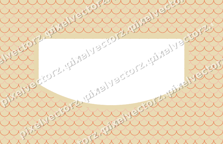 Decorative patterned mat frame in red and orange with scallop scales
