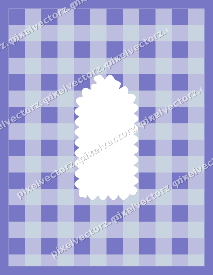 Decorative patterned mat frame in purple and blue with gingham check