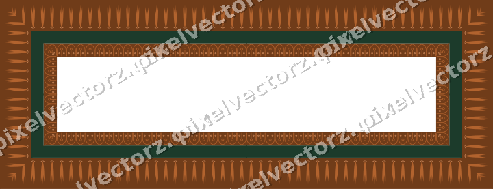 Decorative picture frame border in dark green with tulip frieze