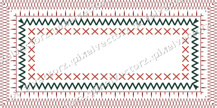 Decorative picture frame border in dark red with lattice band