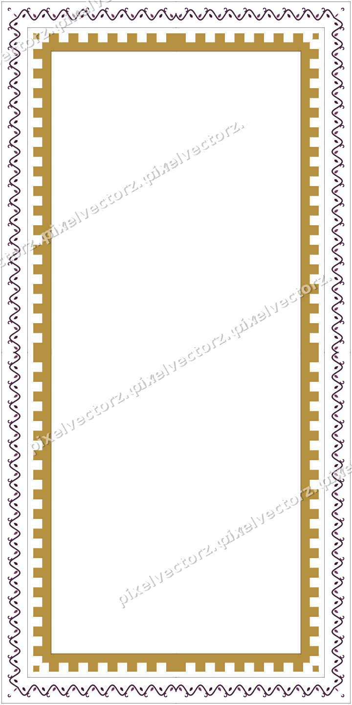Decorative picture frame border in dark magenta with ivy scroll