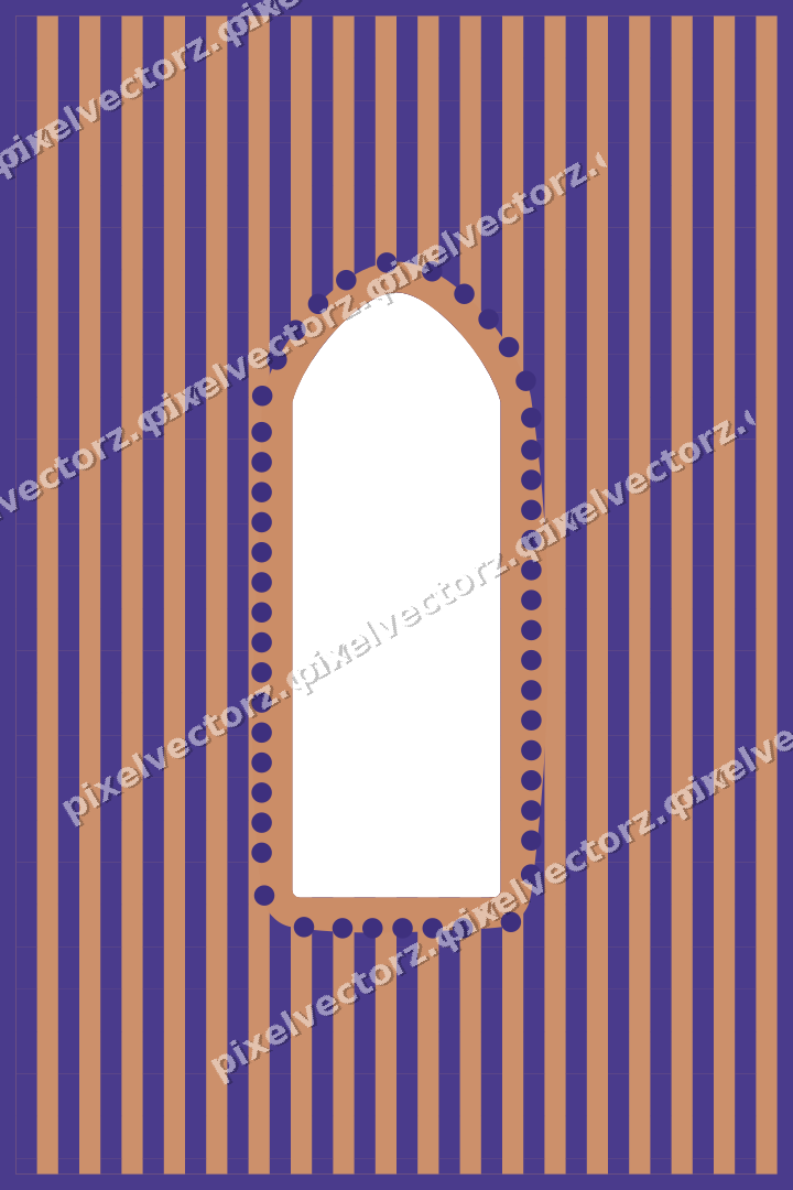 Decorative patterned mat frame in orange with vertical stripes