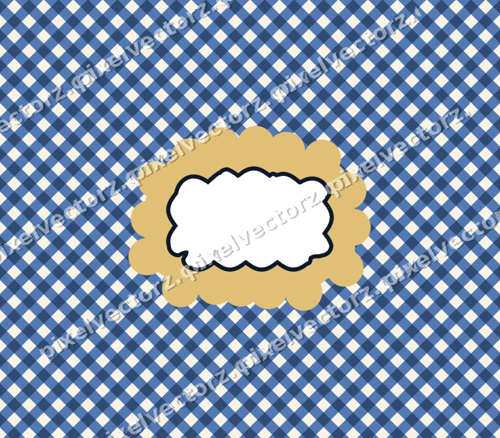Decorative patterned mat frame in dark blue with gingham check