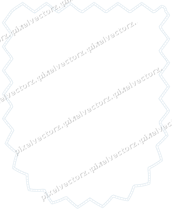Decorative line art frame in orange and cyan with shield