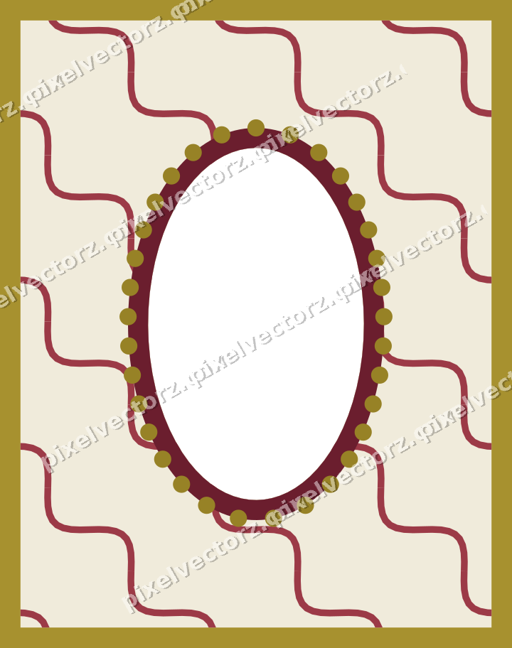 Decorative patterned mat frame in dark pink and red with wavy lines