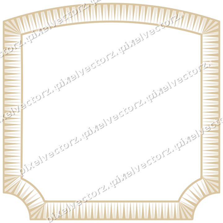 Decorative line art frame in dark pink and red with label plaque