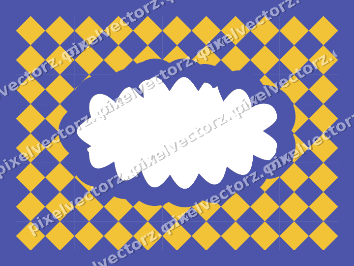 Decorative patterned mat frame in dark blue with harlequin diamonds