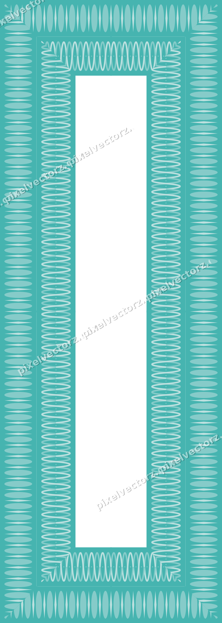 Decorative picture frame border in blue and cyan with egg and dart