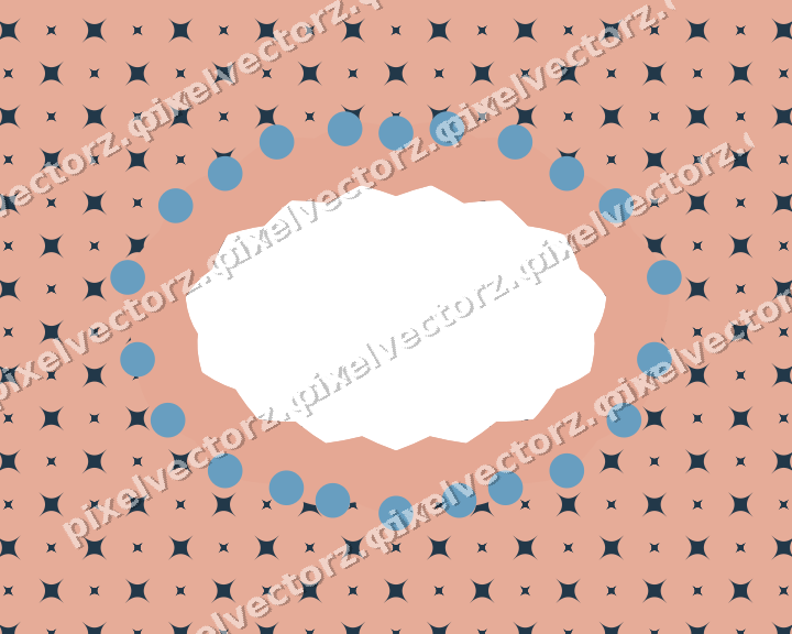 Decorative patterned mat frame in orange and cyan with sparkle pattern