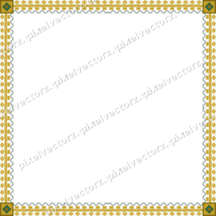 Decorative picture frame border in dark green with diamond band