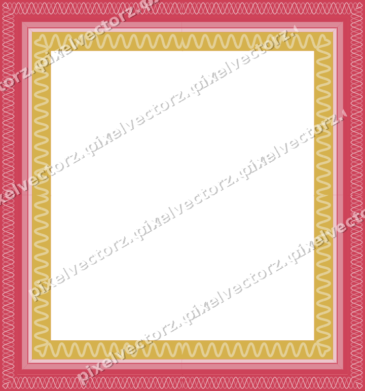 Decorative picture frame border in red and orange with guilloche band