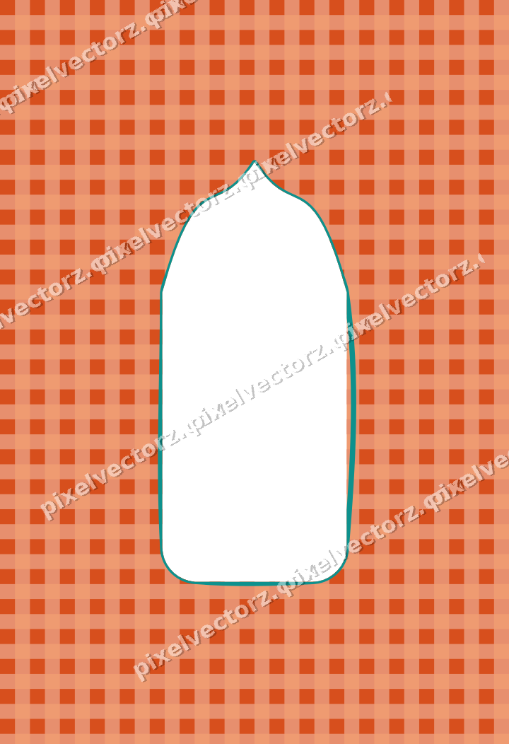 Decorative patterned mat frame in orange and teal with gingham check