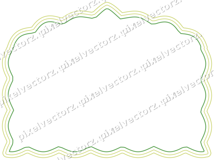 Decorative line art frame in lime and yellow with label plaque