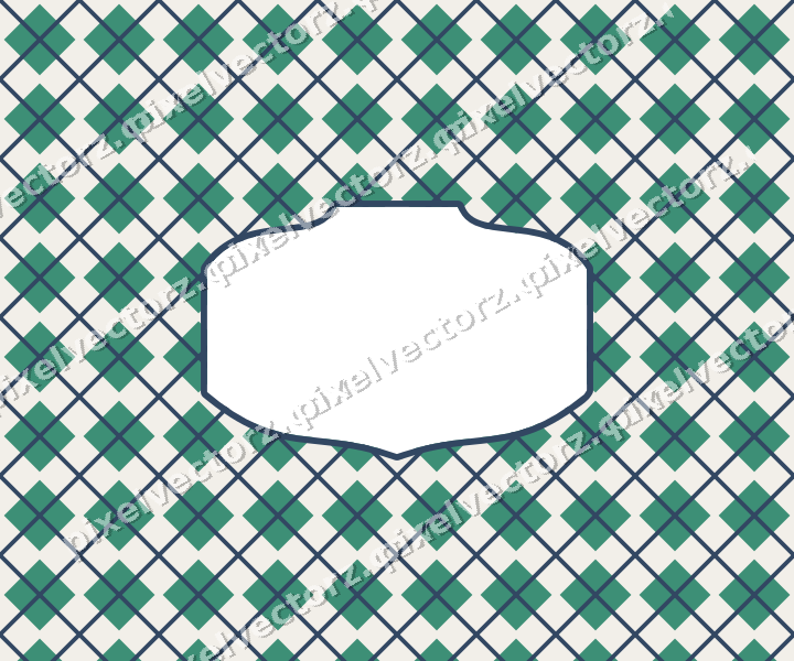 Decorative patterned mat frame in amber and green with argyle diamonds