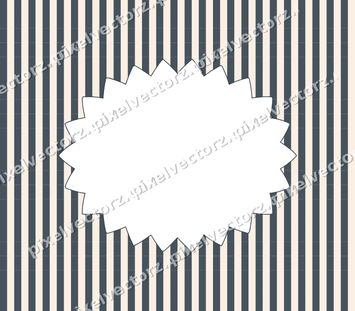 Decorative patterned mat frame in blue with vertical stripes