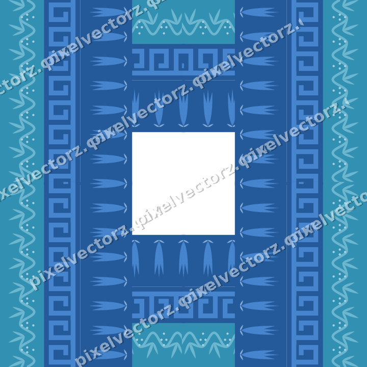 Decorative picture frame border in blue and cyan with grape vine