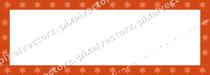 Decorative picture frame border in red and orange with star band