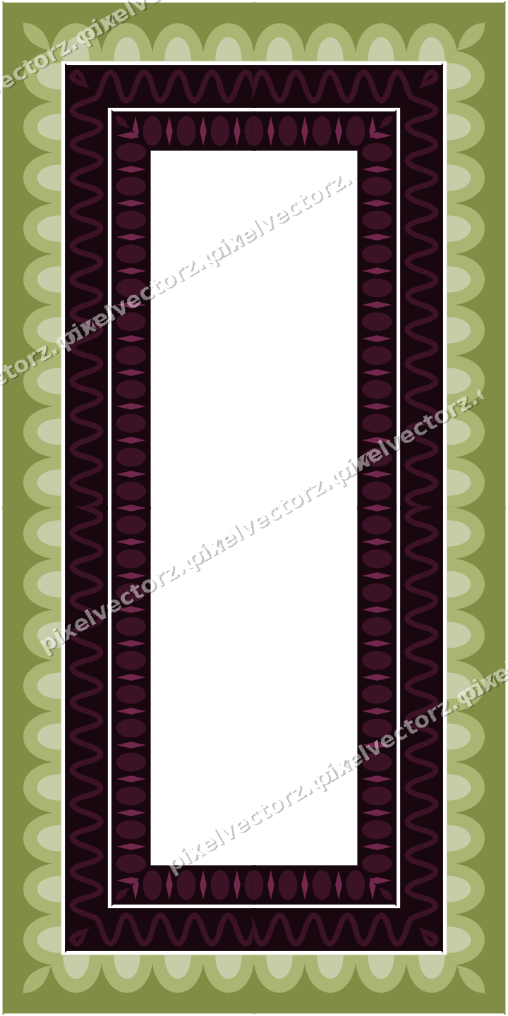 Decorative picture frame border in lime and pink with scale band