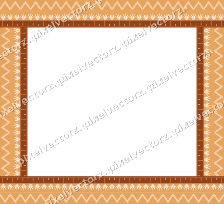 Decorative picture frame border in dark blue and orange with zigzag