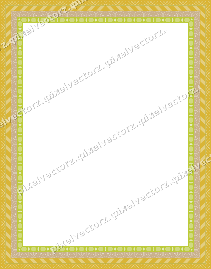 Decorative picture frame border in lime and yellow with guilloche band