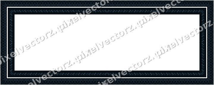 Decorative picture frame border in orange and cyan with gothic tracery