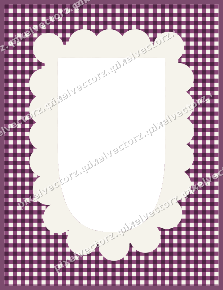 Decorative patterned mat frame in dark magenta with gingham check
