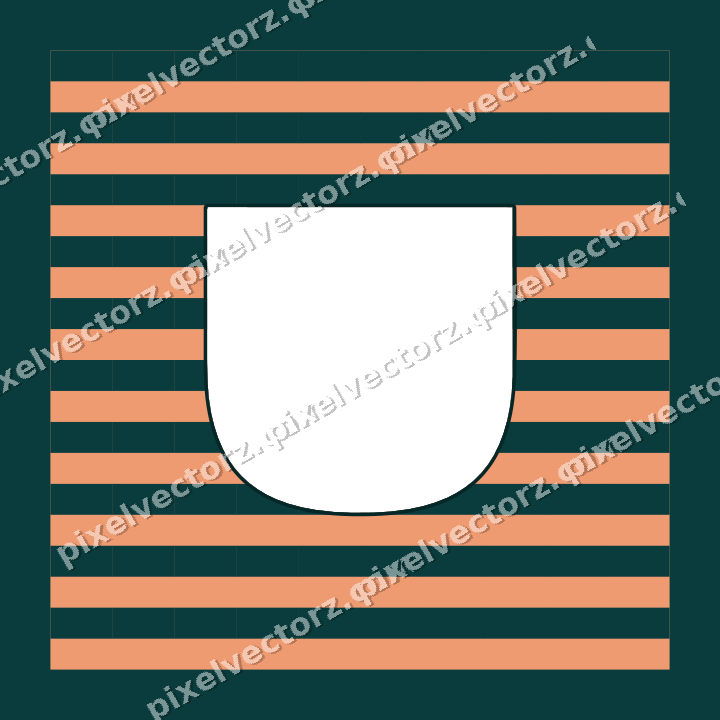 Decorative patterned mat frame in orange with horizontal stripes