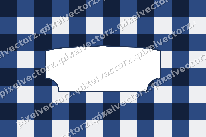 Decorative patterned mat frame in dark blue with gingham check