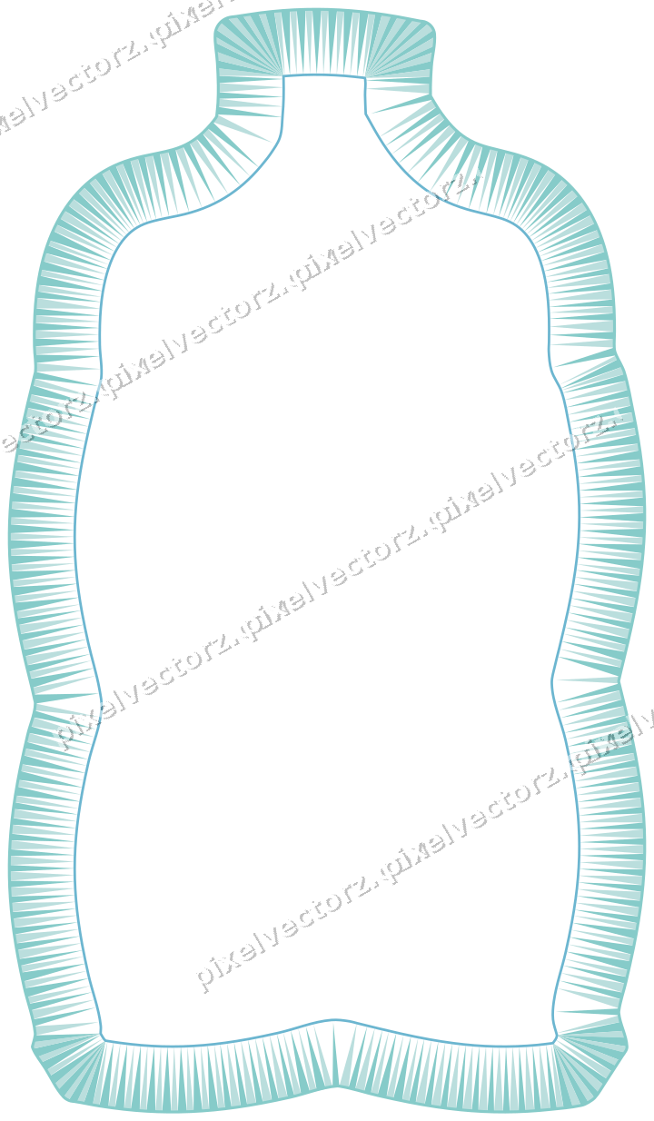Decorative line art frame in blue and cyan with label plaque