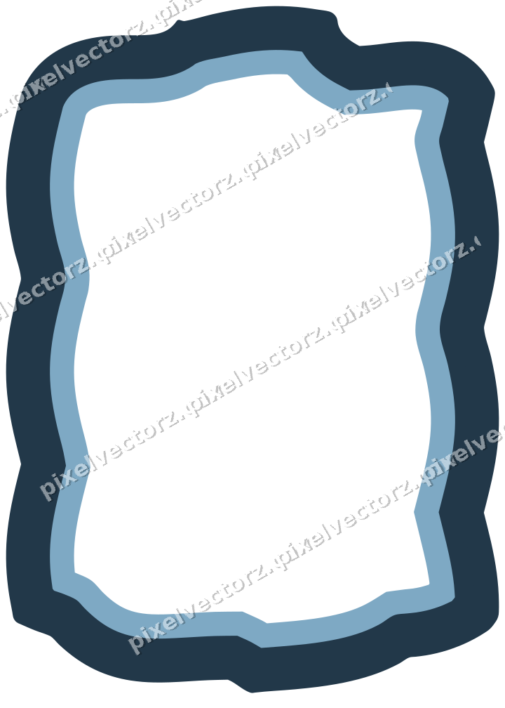 Decorative line art frame in orange and cyan with label plaque
