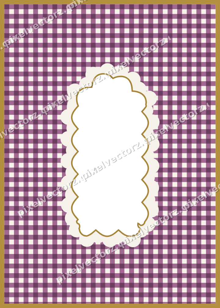 Decorative patterned mat frame in dark magenta with gingham check