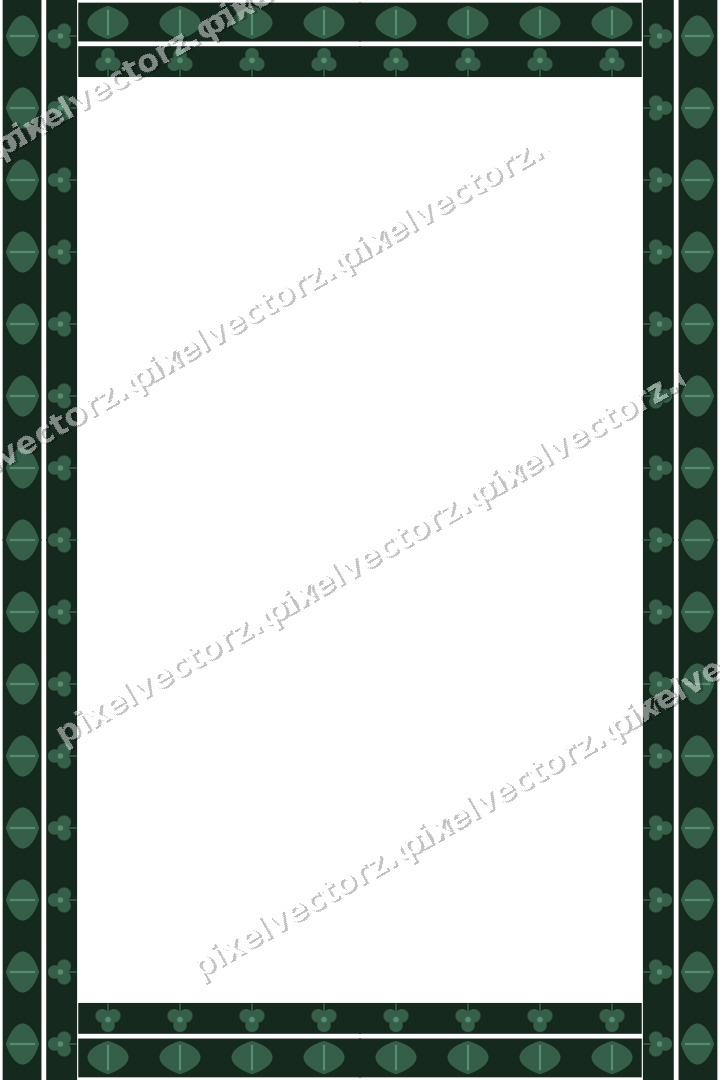 Decorative picture frame border in dark green with leaf moulding