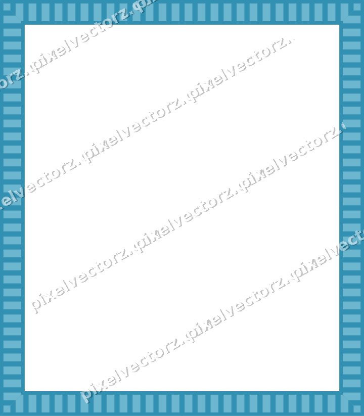 Decorative picture frame border in blue and cyan with dentil