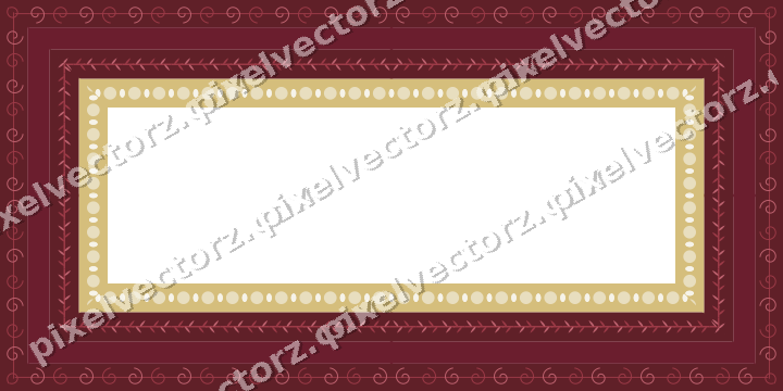 Decorative picture frame border in dark pink with spiral scroll