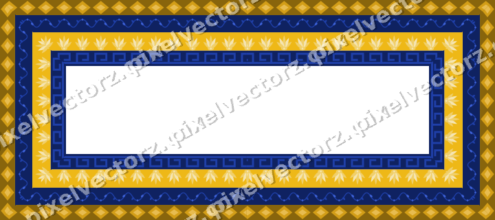 Decorative picture frame border in amber and blue with diamond band
