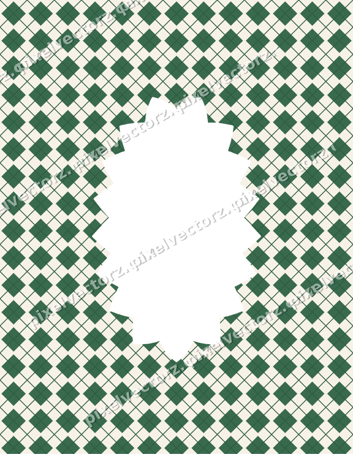 Decorative patterned mat frame in dark green with argyle diamonds