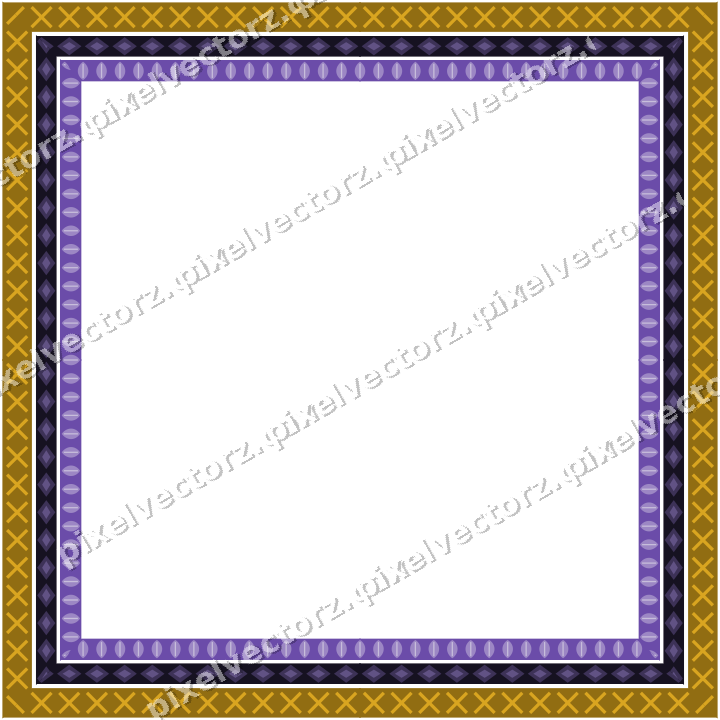 Decorative picture frame border in amber and purple with cross band