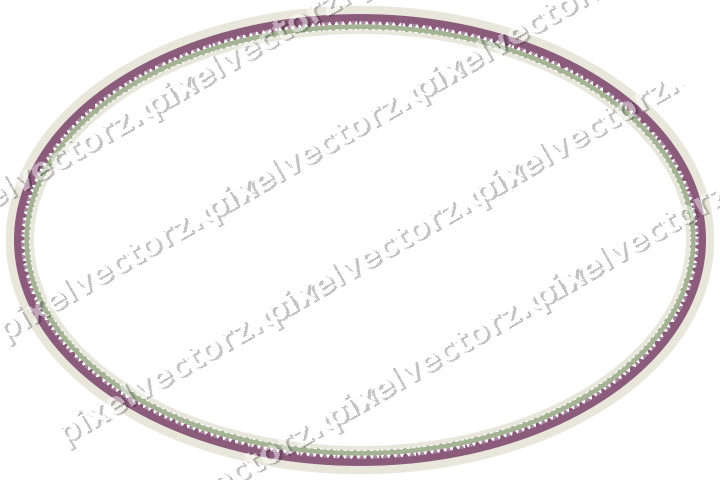 Decorative line art frame in dark magenta and lime with oval