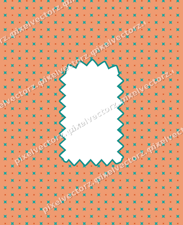 Decorative patterned mat frame in orange and teal with sparkle pattern