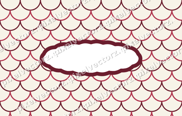 Decorative patterned mat frame in dark pink with scallop scales