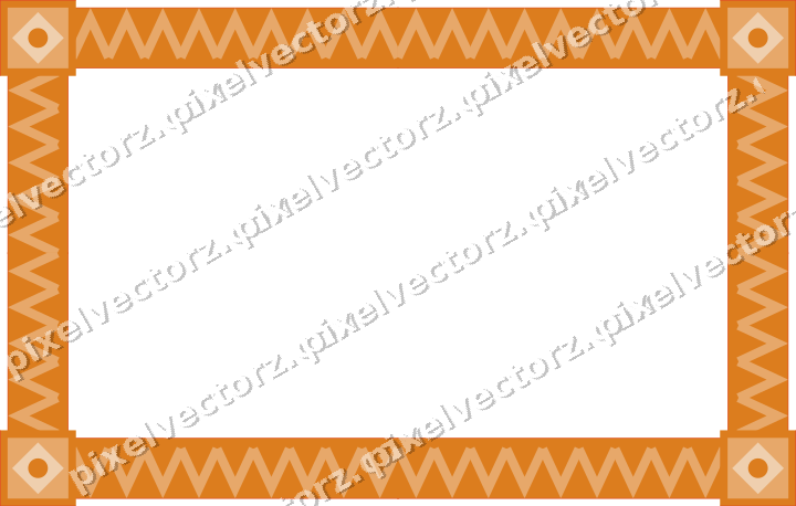 Decorative picture frame border in red and orange with zigzag