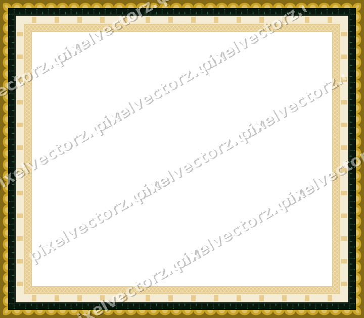 Decorative picture frame border in dark green with scale band