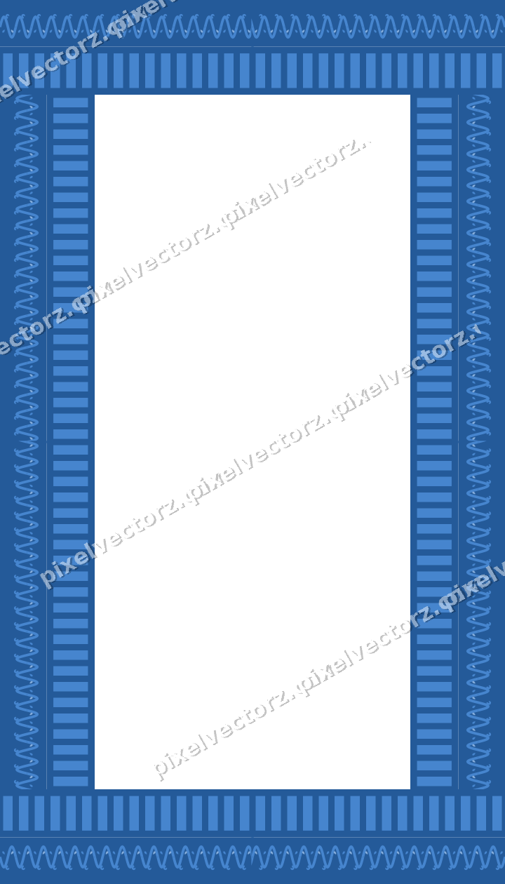 Decorative picture frame border in blue and cyan with ivy scroll