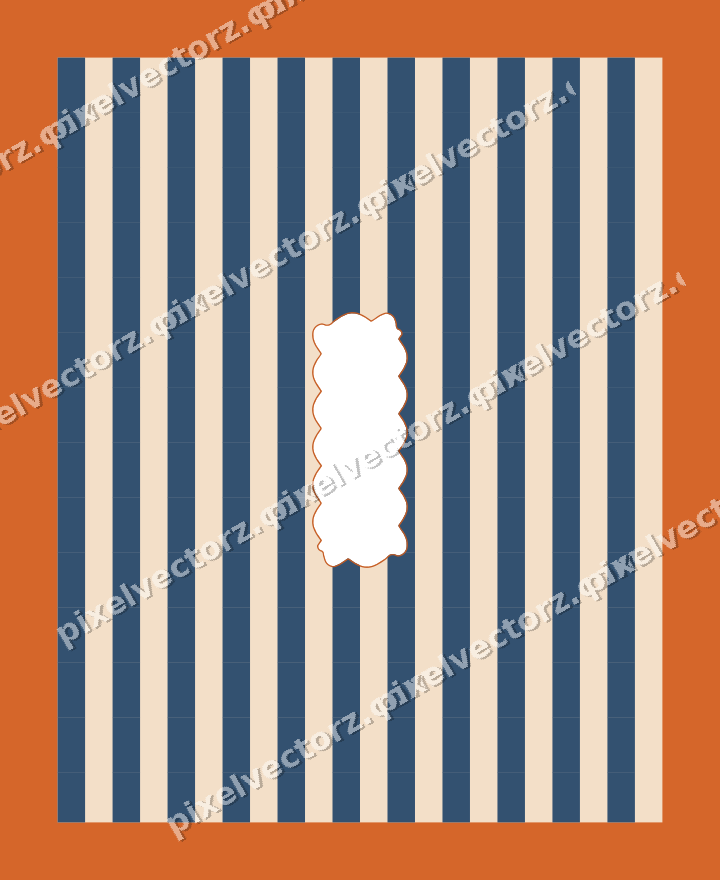 Decorative patterned mat frame in dark blue with vertical stripes