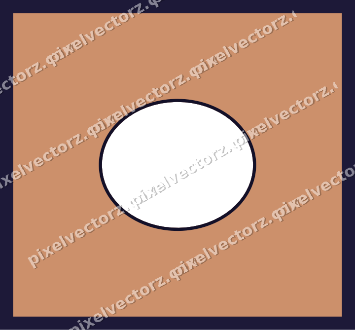 Decorative patterned mat frame in orange and blue with plain ground